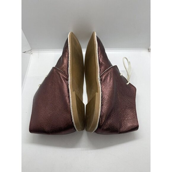 Monkey Feet Metallic Bronze Copper Lace UP Moccasin Leather Boots Womens Size 10 - Picture 5 of 9